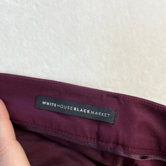 White House Black Market The Slim Ankle Burgundy Red Stretch Chino Dress Pants 2 - Picture 11 of 13